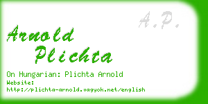 arnold plichta business card